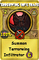 Wizard101 Myth spell card: Terrorwing Infiltrator, Spell ID 6888