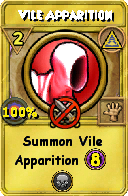 Wizard101 Myth spell card: Vile Apparition, Spell ID 6889