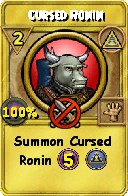 Wizard101 Myth spell card: Cursed Ronin, Spell ID 6900
