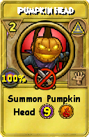 Wizard101 Myth spell card: Pumpkin Head, Spell ID 6902
