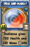 Wizard101 Cantrips spell card: Heal and Mana I, Spell ID 6903