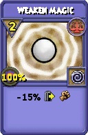 Wizard101 Balance spell card: Weaken Magic, Spell ID 6905