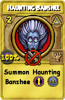 Wizard101 Myth spell card: Haunting Banshee, Spell ID 6909