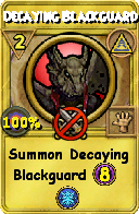 Wizard101 Myth spell card: Decaying Blackguard, Spell ID 6910