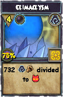 Wizard101 Shadow spell card: Climaclysm, Spell ID 6912