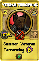 Wizard101 Myth spell card: Veteran Terrorwing, Spell ID 6917
