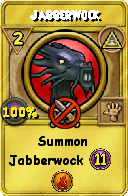Wizard101 Myth spell card: Jabberwock, Spell ID 6918