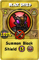 Wizard101 Myth spell card: Black Shield, Spell ID 6920
