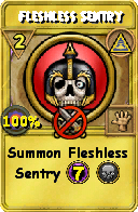 Wizard101 Myth spell card: Fleshless Sentry, Spell ID 6923