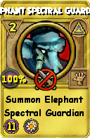 Wizard101 Myth spell card: Elephant Spectral Guardian, Spell ID 6931