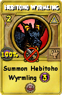 Wizard101 Myth spell card: Hebitoho Wyrmling, Spell ID 6932