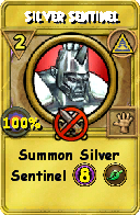Wizard101 Myth spell card: Silver Sentinel, Spell ID 6933
