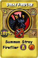 Wizard101 Myth spell card: Stray Fireflier, Spell ID 6938