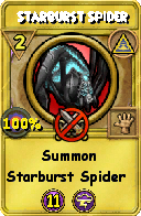 Wizard101 Myth spell card: Starburst Spider, Spell ID 6942