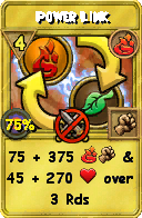 Wizard101 Fire spell card: Power Link, Spell ID 6949