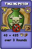 Wizard101 Storm spell card: Tingling Poison, Spell ID 6953