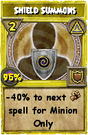 Wizard101 Myth spell card: Shield Summons, Spell ID 6955