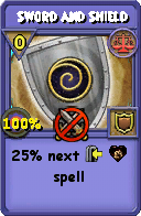 Wizard101 Balance spell card: Sword and Shield, Spell ID 6959