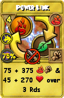 Wizard101 Fire spell card: Power Link, Spell ID 6967
