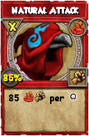 Wizard101 Fire spell card: Natural Attack, Spell ID 6981