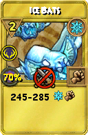 Wizard101 Ice spell card: Ice Bats, Spell ID 6989