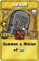 Wizard101 Death spell card: Animate, Spell ID 6016