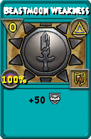 Wizard101 Myth spell card: Beastmoon Weakness, Spell ID 6000