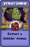 Wizard101 Myth spell card: Extract Gobbler, Spell ID 6422
