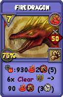 Wizard101 Fire spell card: Fire Dragon, Spell ID 6568