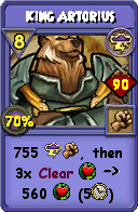 Wizard101 Storm spell card: King Artorius, Spell ID 6380