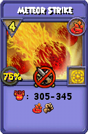 Wizard101 Fire spell card: Meteor Strike, Spell ID 6236