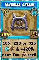 Wizard101 Ice spell card: Natural Attack, Spell ID 6669