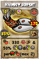 Wizard101 Balance spell card: Rainbow Serpent, Spell ID 6870