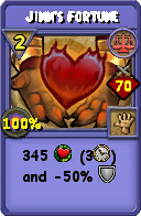 Wizard101 Balance spell card: Jinn's Fortune, Spell ID 6261