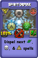 Wizard101 Balance spell card: Spirit Defuse, Spell ID 6256