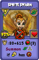 Wizard101 Life spell card: Sprite Swarm, Spell ID 6746