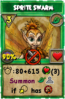 Wizard101 Life spell card: Sprite Swarm, Spell ID 6744