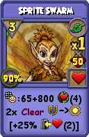 Wizard101 Life spell card: Sprite Swarm, Spell ID 6581