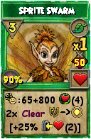 Wizard101 Life spell card: Sprite Swarm, Spell ID 6581