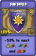 Wizard101 Sun spell card: Sun Shield, Spell ID 6491