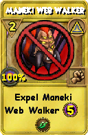 Wizard101 Myth spell card: Maneki Web Walker, Spell ID 7000