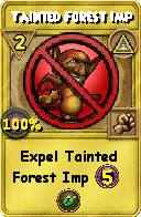 Wizard101 Myth spell card: Tainted Forest Imp, Spell ID 7002