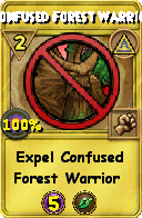 Wizard101 Myth spell card: Confused Forest Warrior, Spell ID 7003