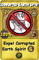 Wizard101 Myth spell card: Corrupted Earth Spirit, Spell ID 7004