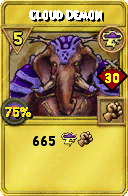 Wizard101 Storm spell card: Cloud Demon, Spell ID 7009