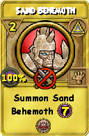 Wizard101 Myth spell card: Sand Behemoth, Spell ID 7017