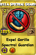Wizard101 Myth spell card: Gorilla Spectral Guardian, Spell ID 7021