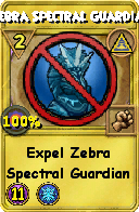 Wizard101 Myth spell card: Zebra Spectral Guardian, Spell ID 7022