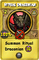 Wizard101 Myth spell card: Ritual Draconian, Spell ID 7029