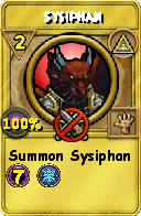 Wizard101 Myth spell card: Sysiphan, Spell ID 7035